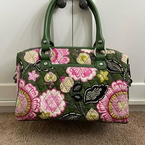 Vera Bradley Olivia green and pink handbag